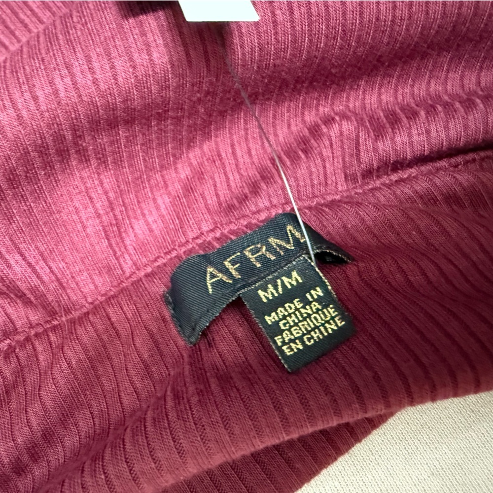 NWT AFRM x Nordstrom Maroon Bodysuit Off-the-shoulder Ribbed Small & Medium - Picture 6 of 16
